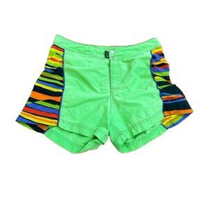 Polo Sport Ralph Lauren Vintage Swim Trunks Board Shorts Medium Lime Green Snap